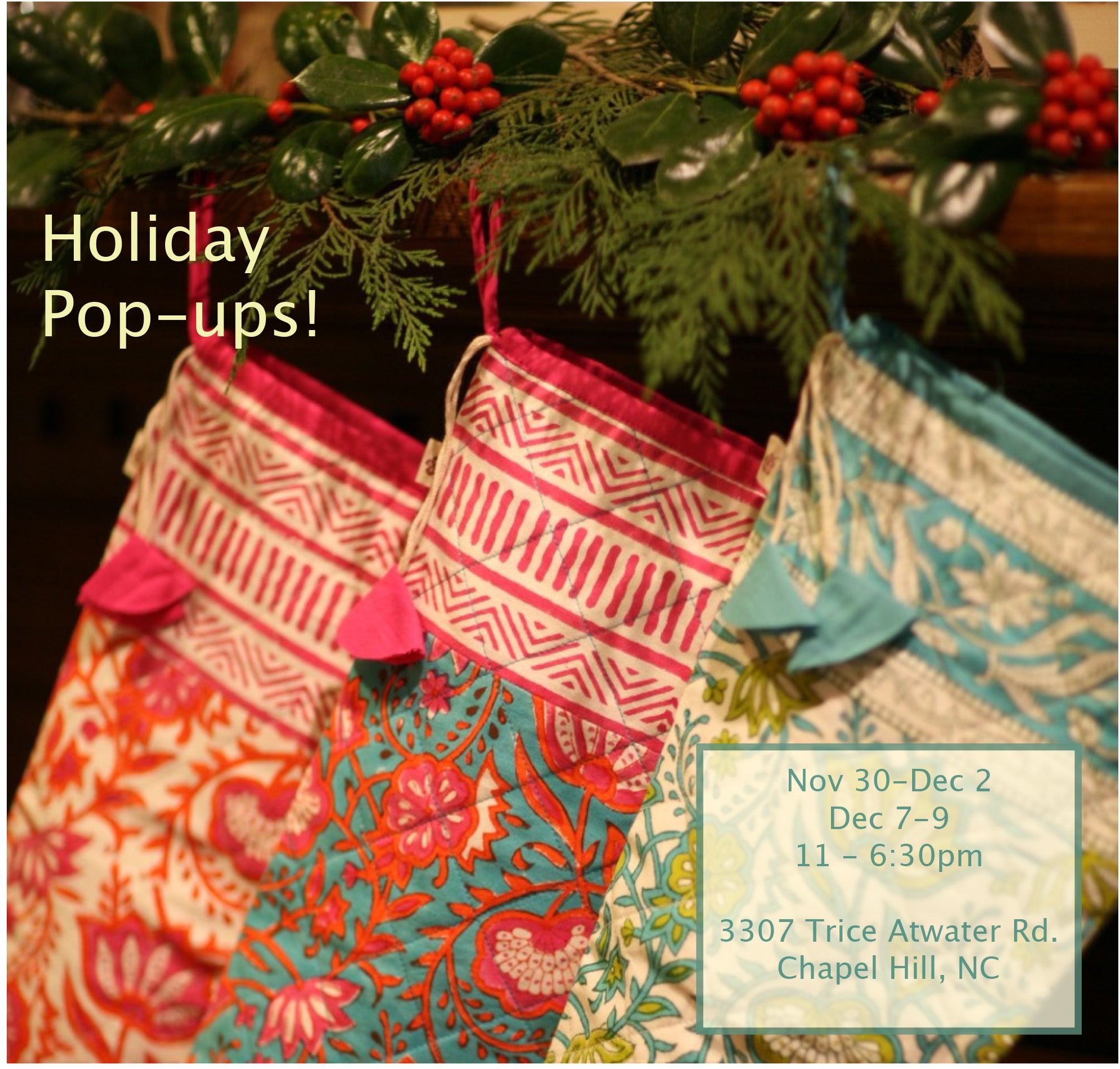 Holiday Pop-Up Shops in Chapel Hill!