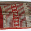 Scarf Wrap in Hand Block Printed Cotton Silk - Red Line Print