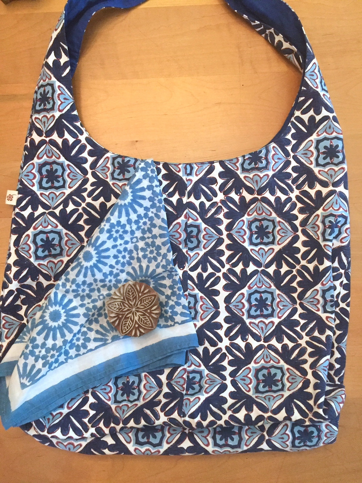 Susan Tote in Moroccan Moroccan Lotus Block Print