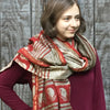 dupatta scarf in hand block printed cotton silk blend, fair trade