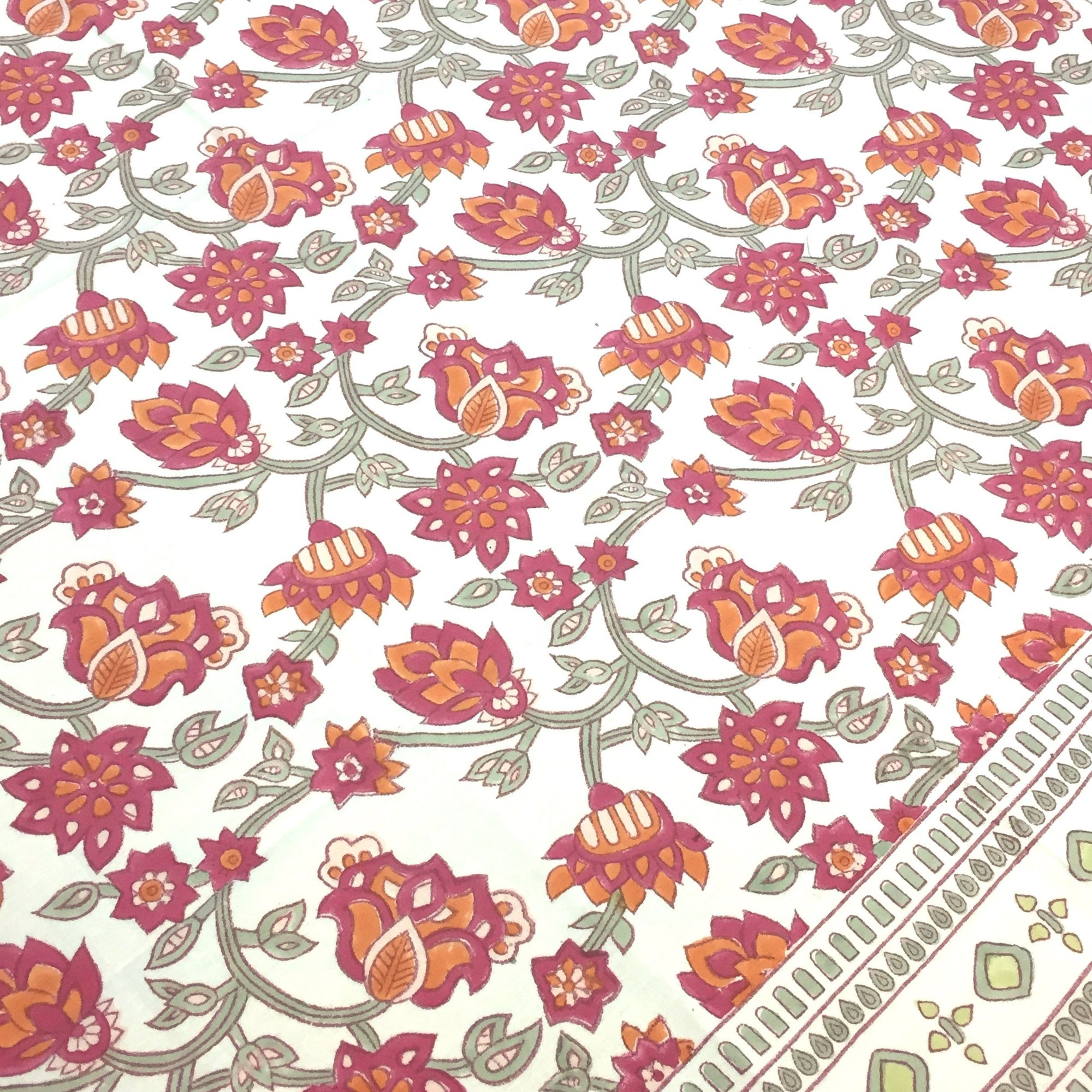 Tablecloth Square in Hand Block Printed Organic Cotton - Safi Print