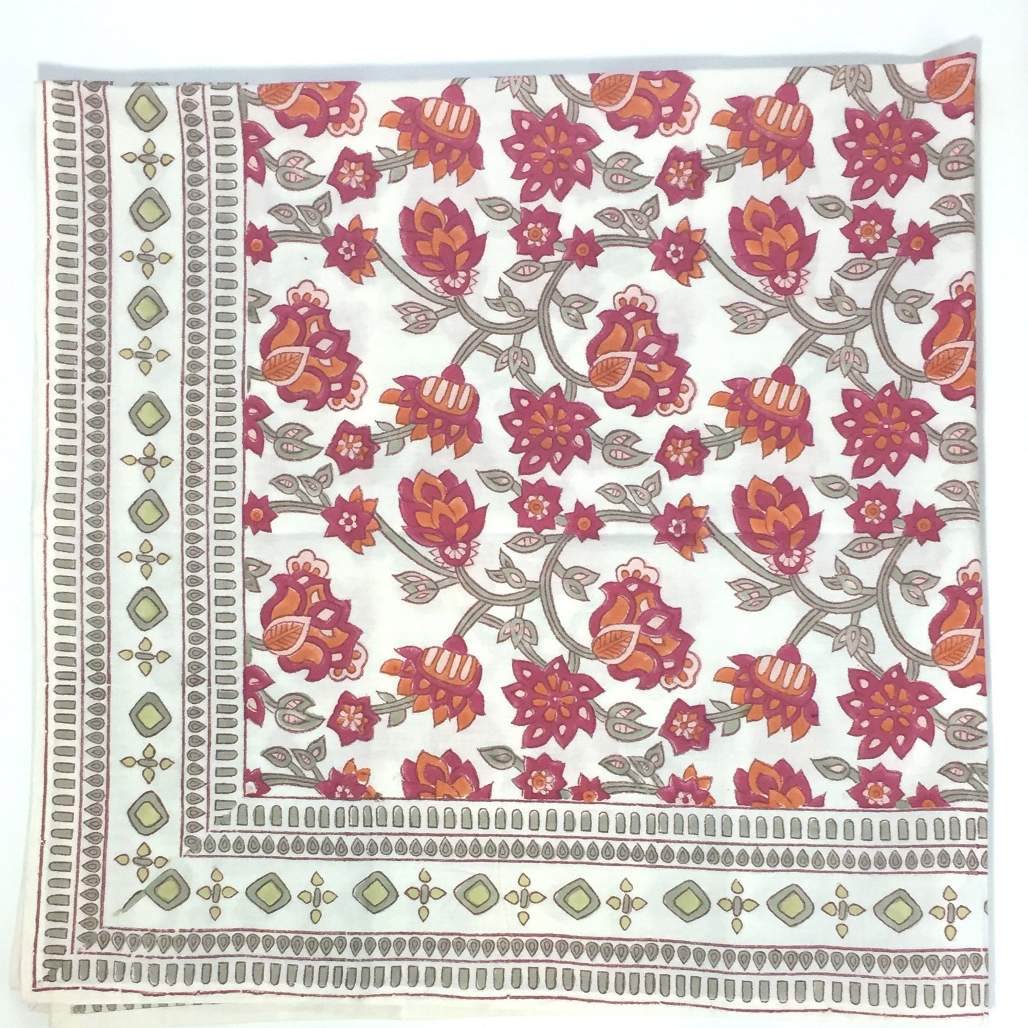 Tablecloth Square in Hand Block Printed Organic Cotton - Safi Print