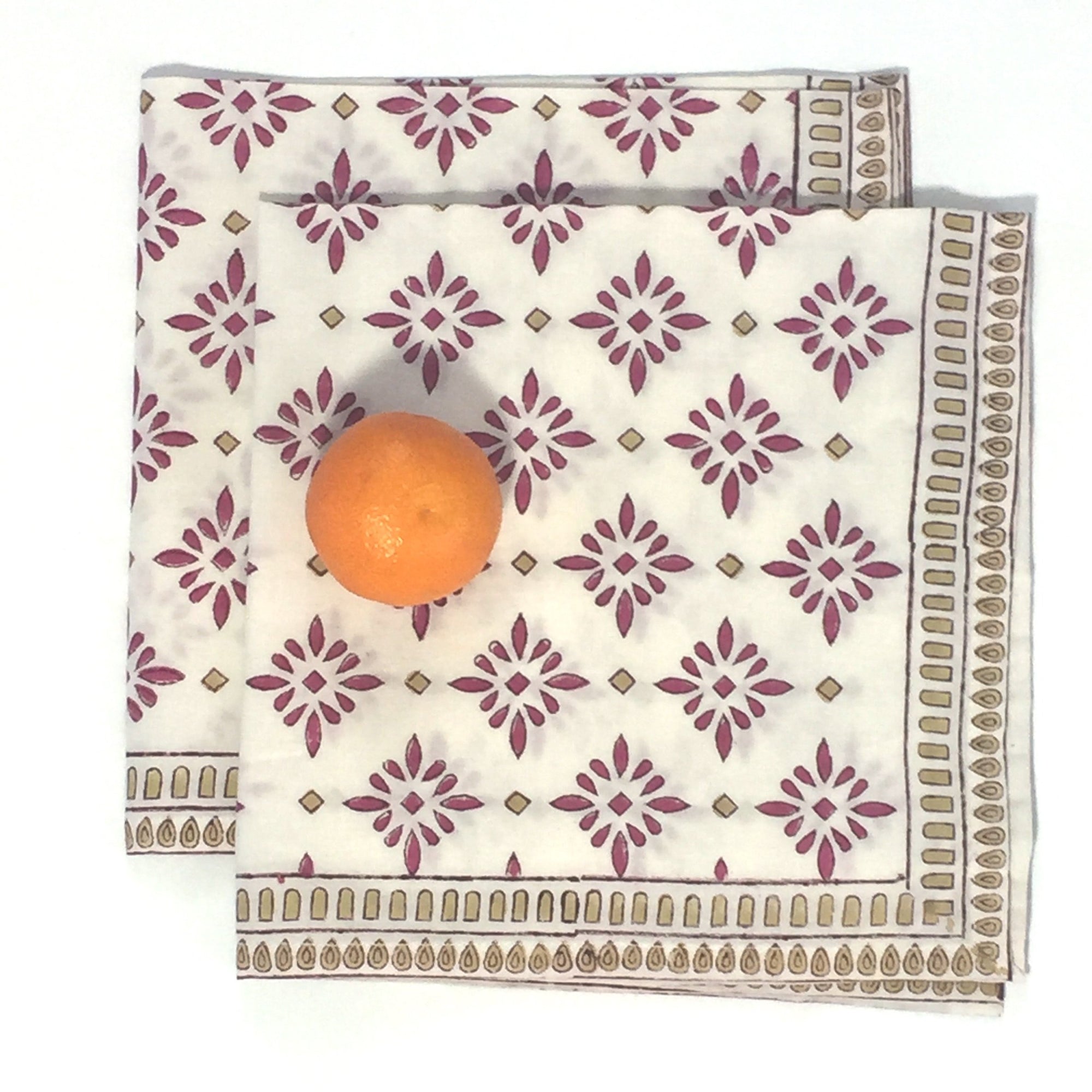 Napkin Set in Block Printed Avila Print