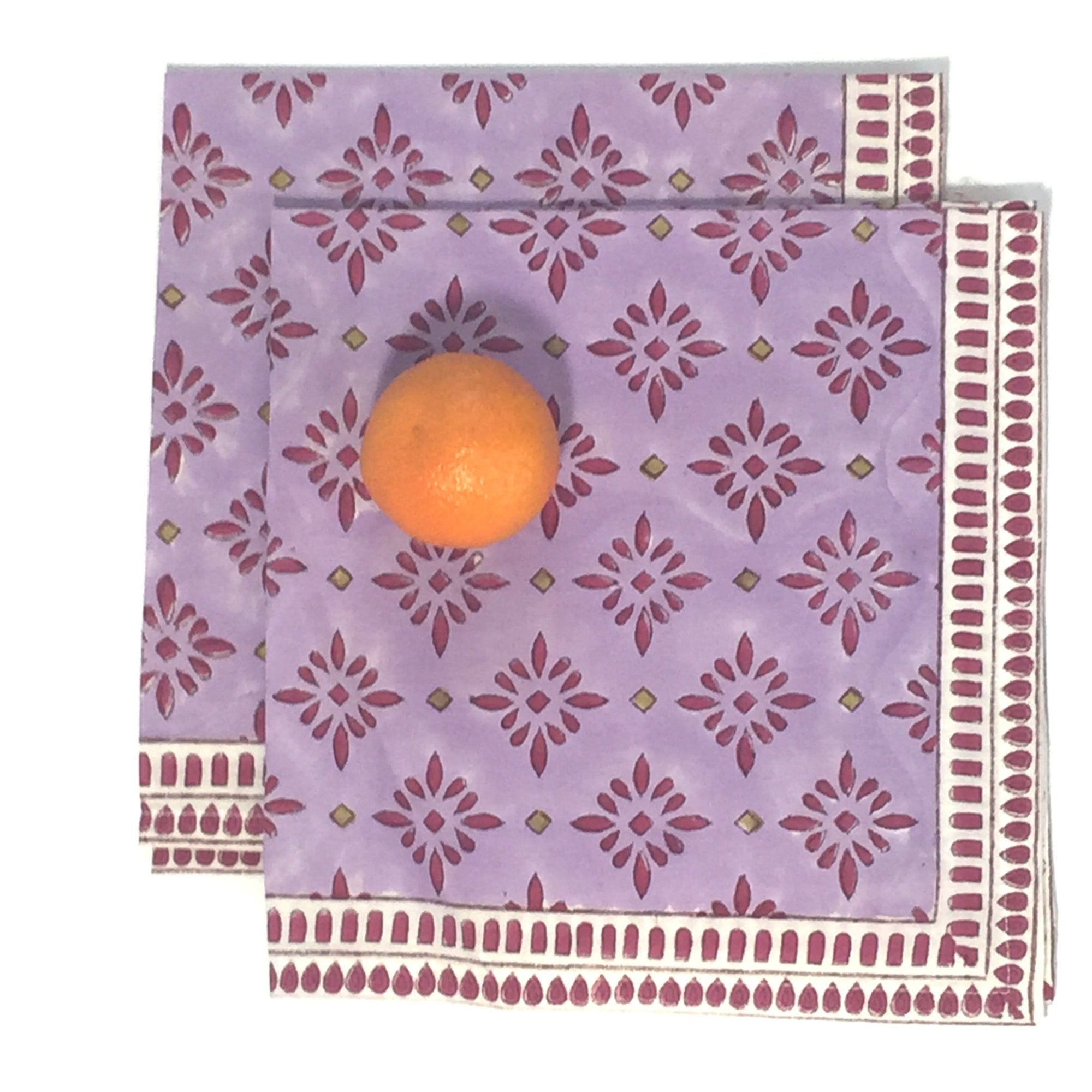 Napkin Set in Block Printed Avila Berry Print