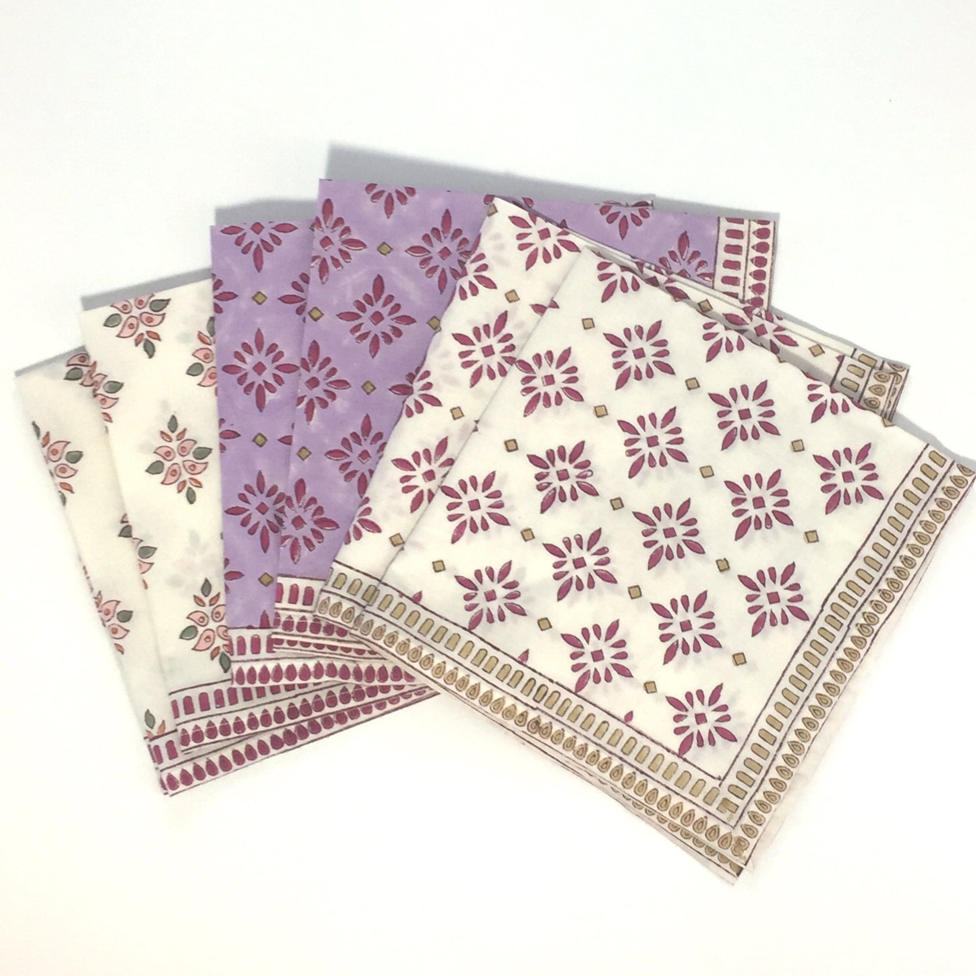 Napkin Set in Block Printed Avila Berry Print