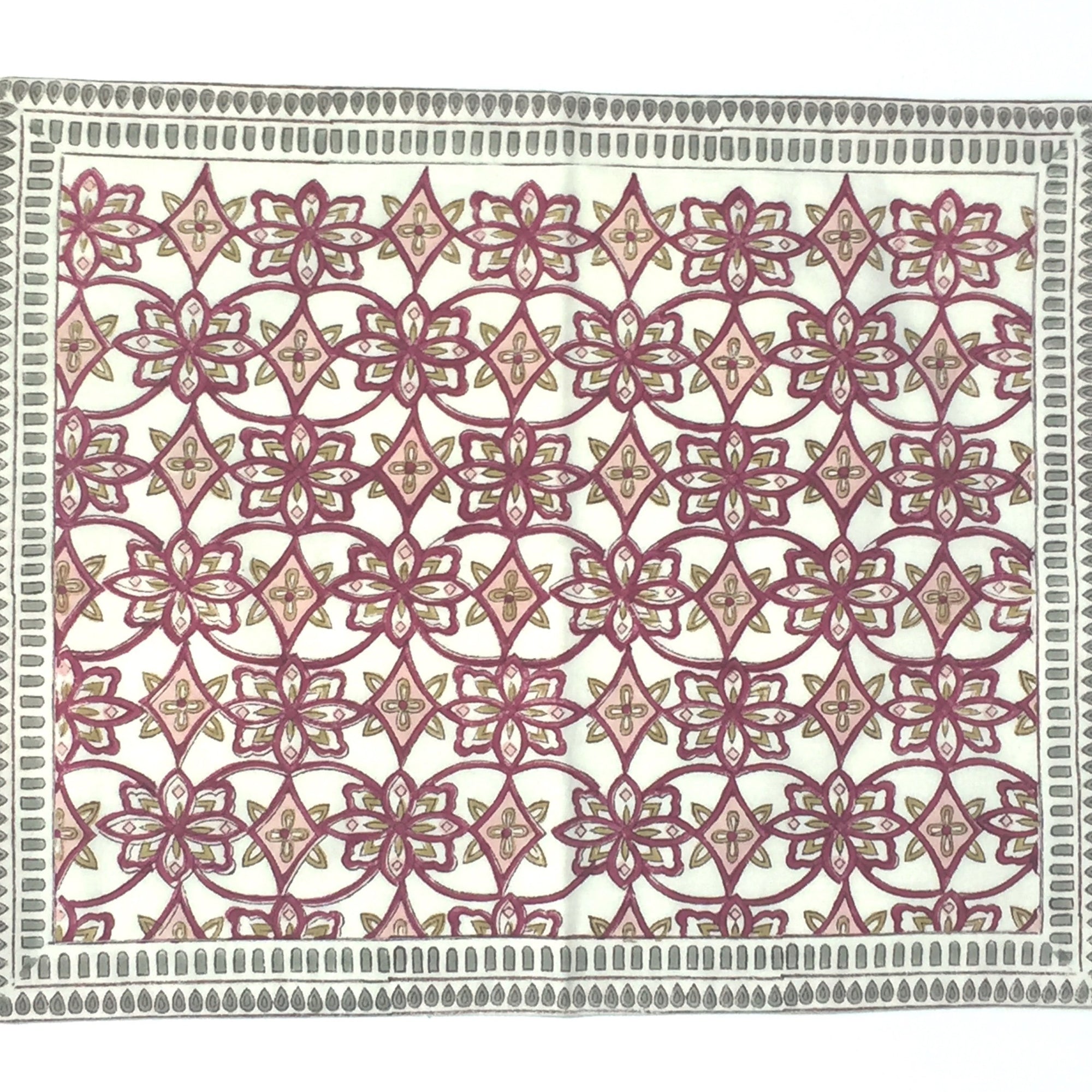 Placemat in Hand Block Printed Organic Cotton - Keyla Print