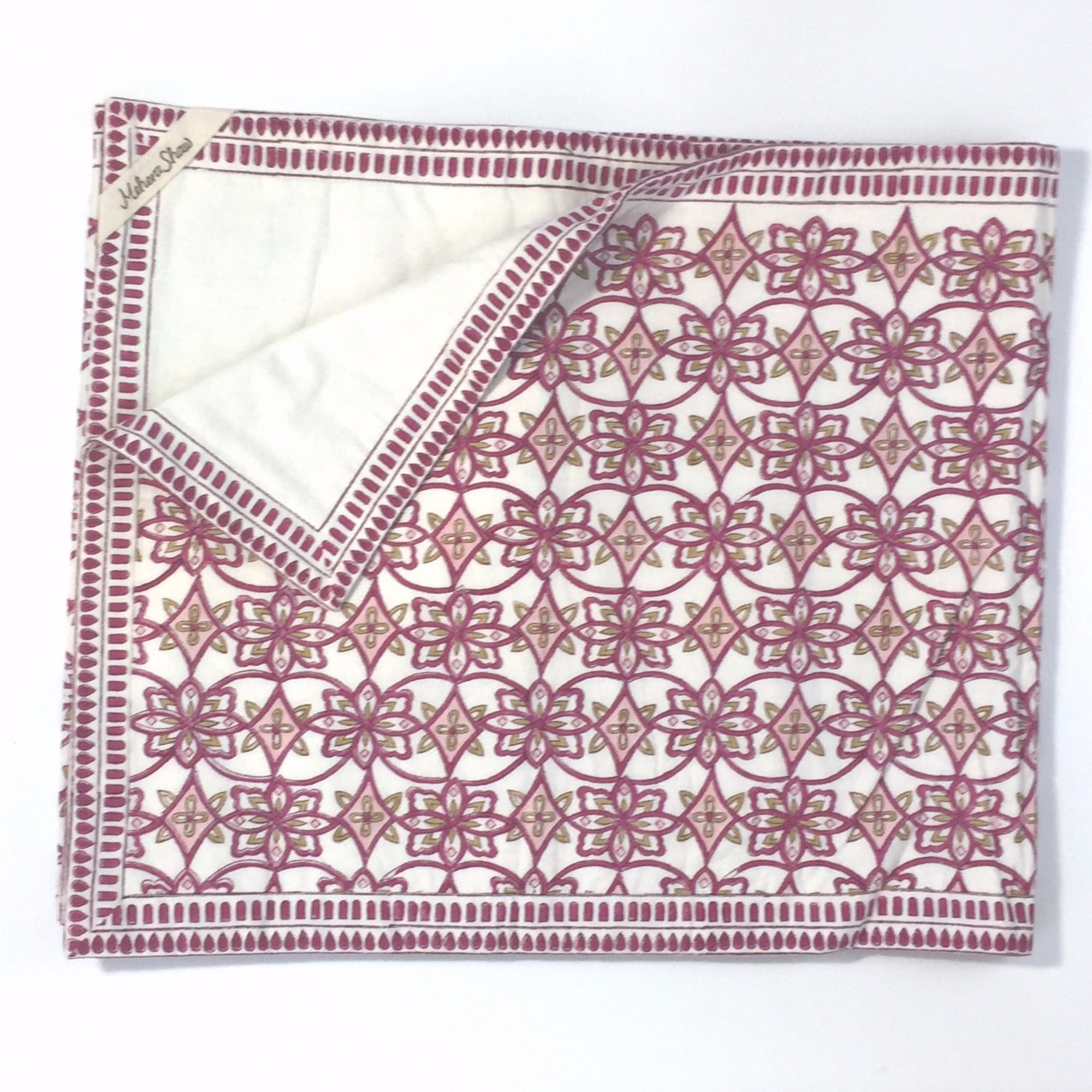 Table Runner in Katrie Block Print