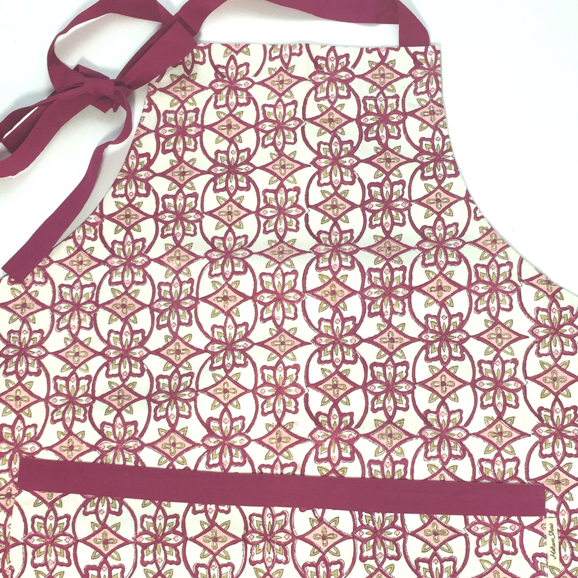 Apron in Block Printed Organic Cotton -  Keyla Print