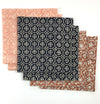 Napkin Set in Block Printed Amber Jaal Print