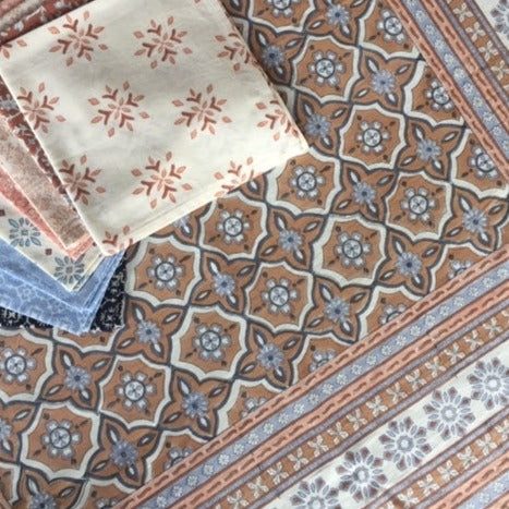 Tablecloth in Hand Block Printed Organic Cotton - Moroccan