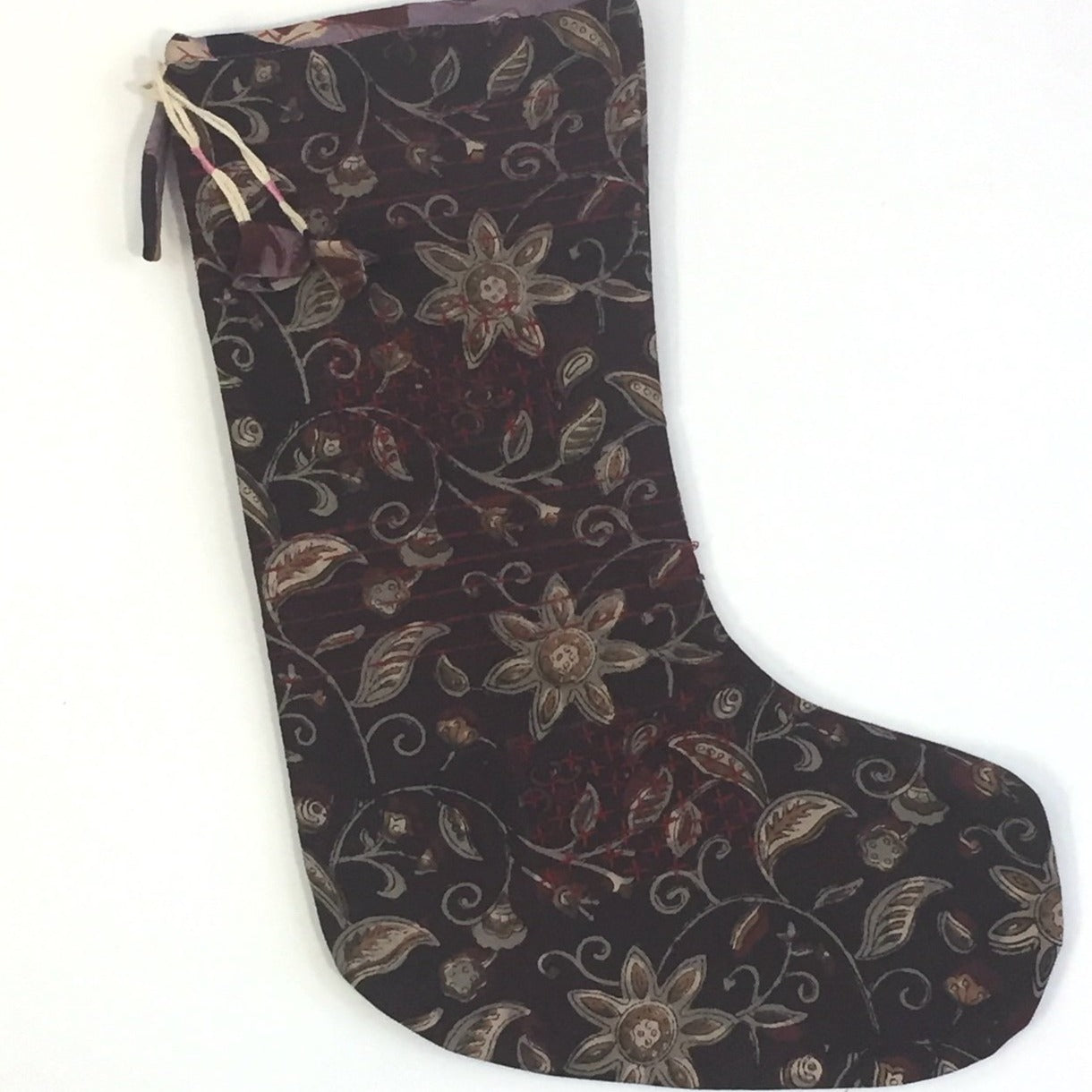 Christmas Stocking in Hand Block Bagru Print