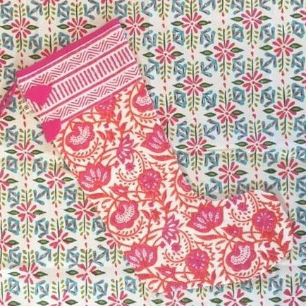 Christmas Stocking in Hand Block Java Spice Print