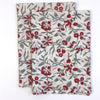 Kitchen Towels in Hand Block Printed Organic Cotton - Holly Print