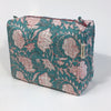 Travel Bag in Maui Turquoise Hand Block Print