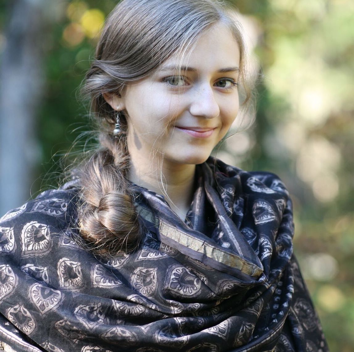 Scarf Wrap in Hand Block Printed Cotton Silk - Village Buti Print