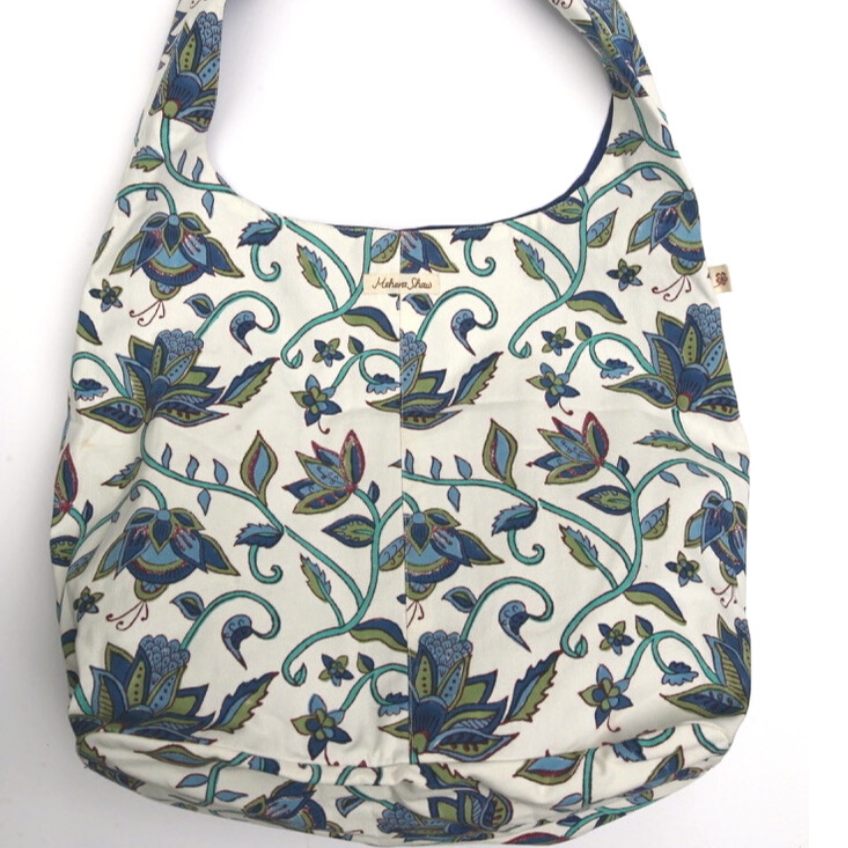 Susan Tote in Nambour Blues Block Print