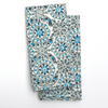Napkin Set in Hand Block Mosaic Turquoise Print