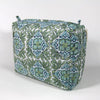 Travel Bag in Lotus Turquoise Hand Block Print
