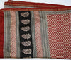 Scarf Wrap in Hand Block Printed Cotton Silk - Red Buti Print