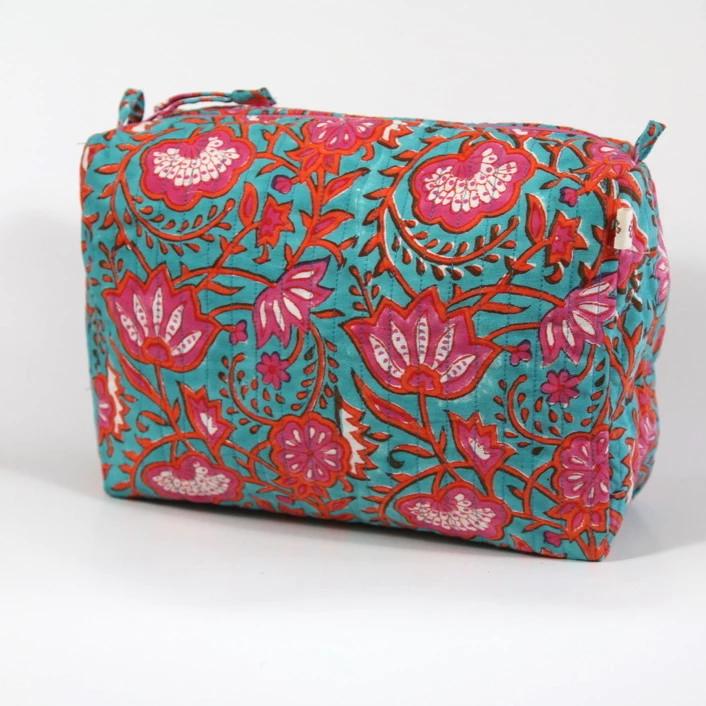 Travel Bag in Java Festive Hand Block Print