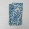 Napkin Set in Block Printed Moroccan Sky Tile Print