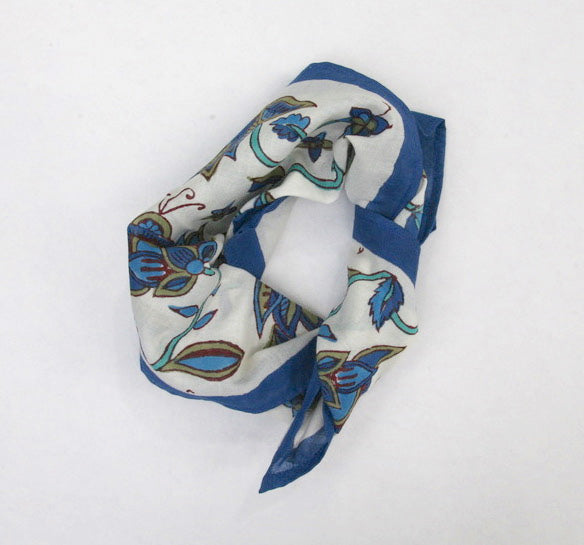 Handkerchief in Hand Block Print - Nambour Blues