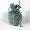 Quilted Potli Bag Mini in Lotus Turquoise Hand Block Print